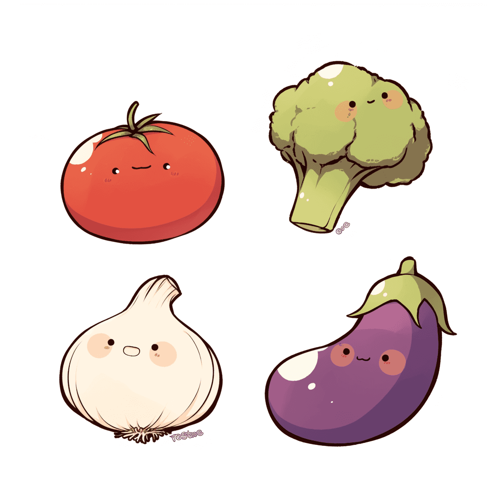 Veggies Drift original repeating artwork