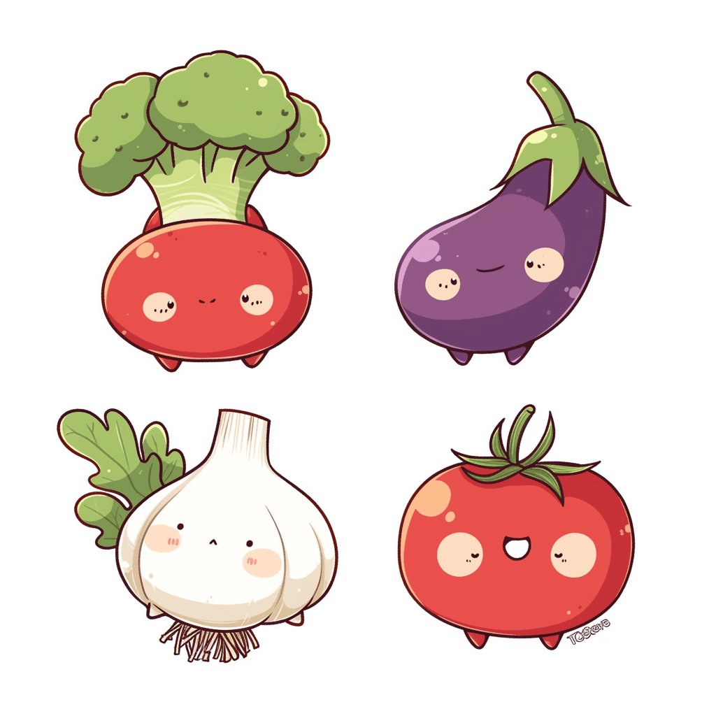 Veggies Wander original repeating artwork