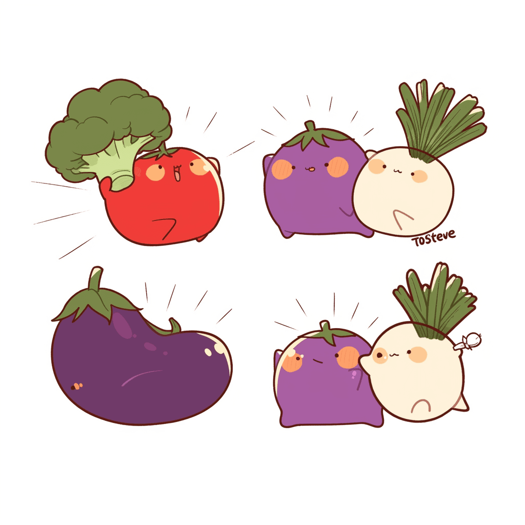 Veggies Onyx original repeating artwork