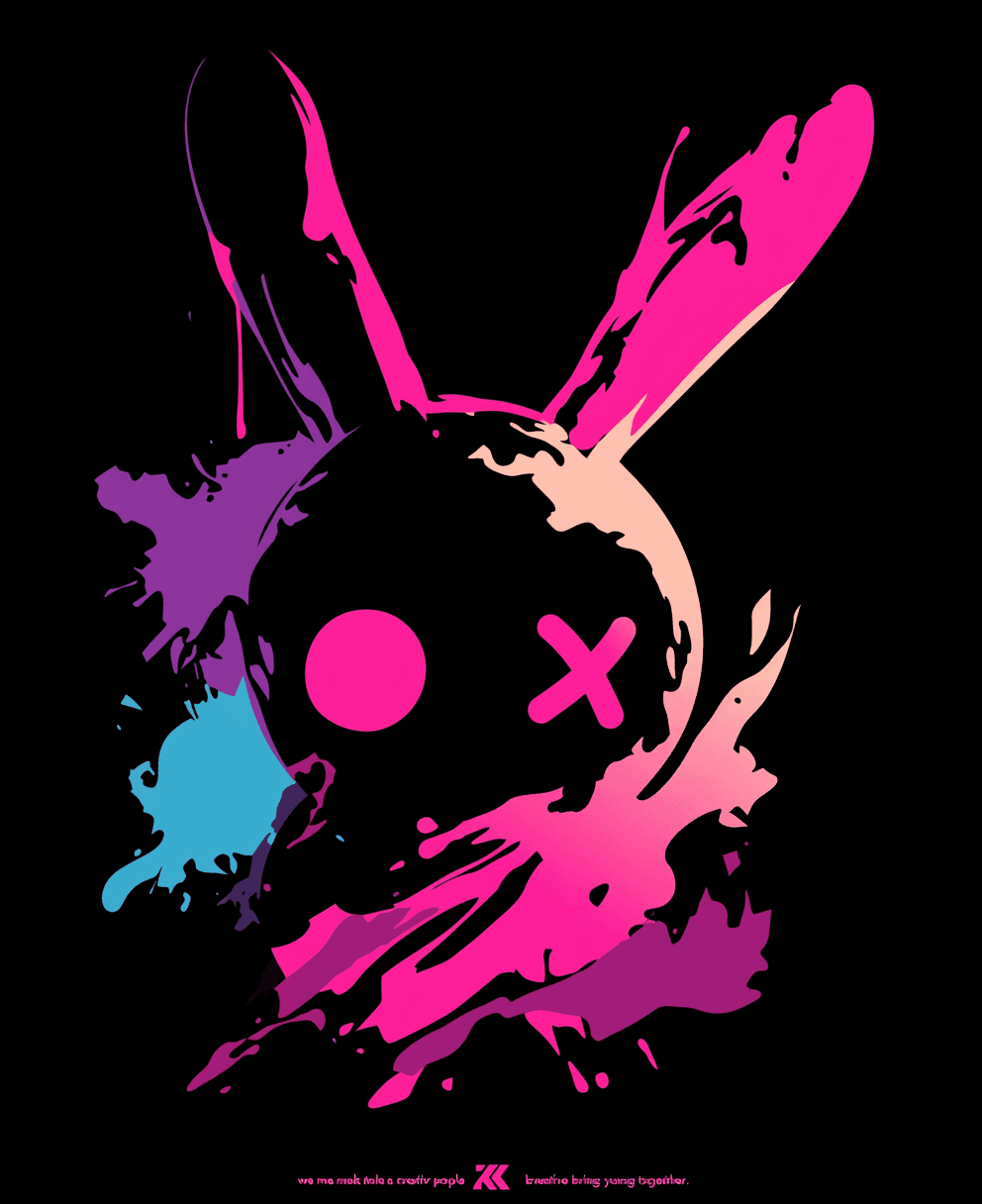 Sweet Cool Bunny Flip original repeating artwork