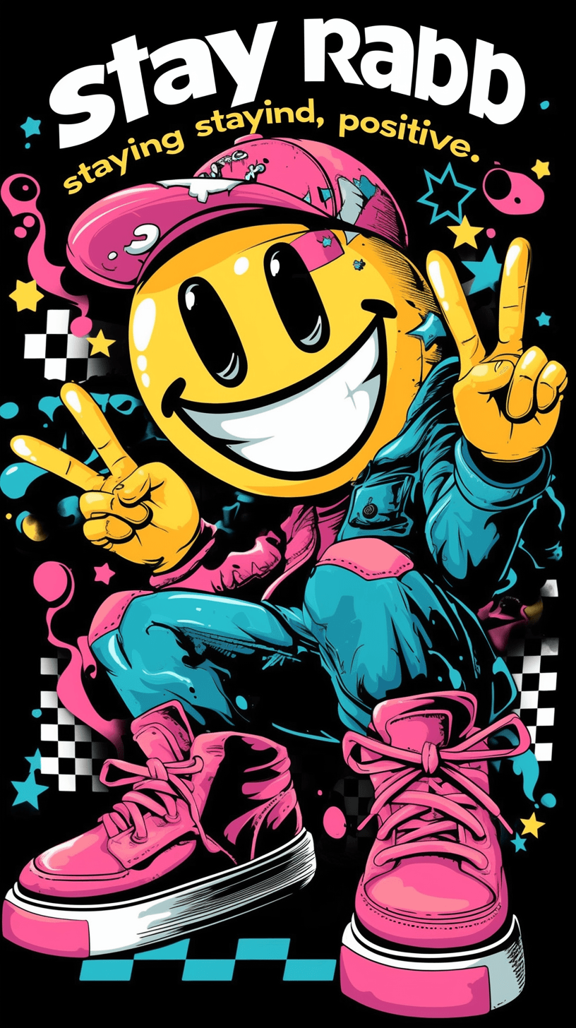 Sweet Cool Smiley Gang original repeating artwork