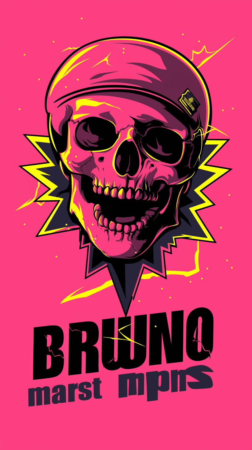 Sweet Cool Skull Neon original repeating artwork
