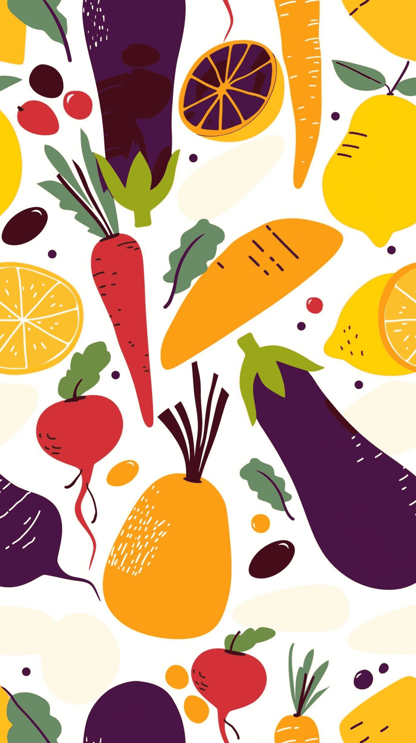 Veggies Silver original repeating artwork
