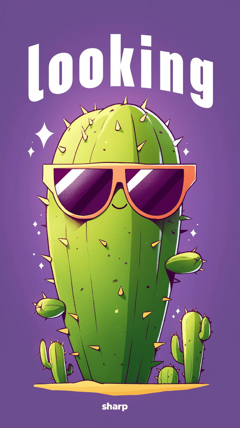 Sweet Cool Cactus Crew original repeating artwork