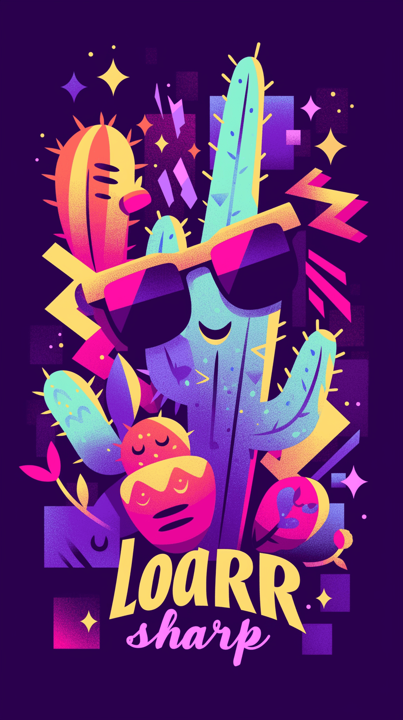 Sweet Cool Cactus Club original repeating artwork