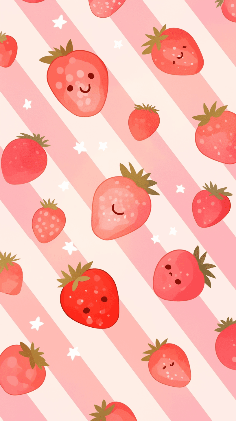 Fresh Strawberry Squad original repeating artwork