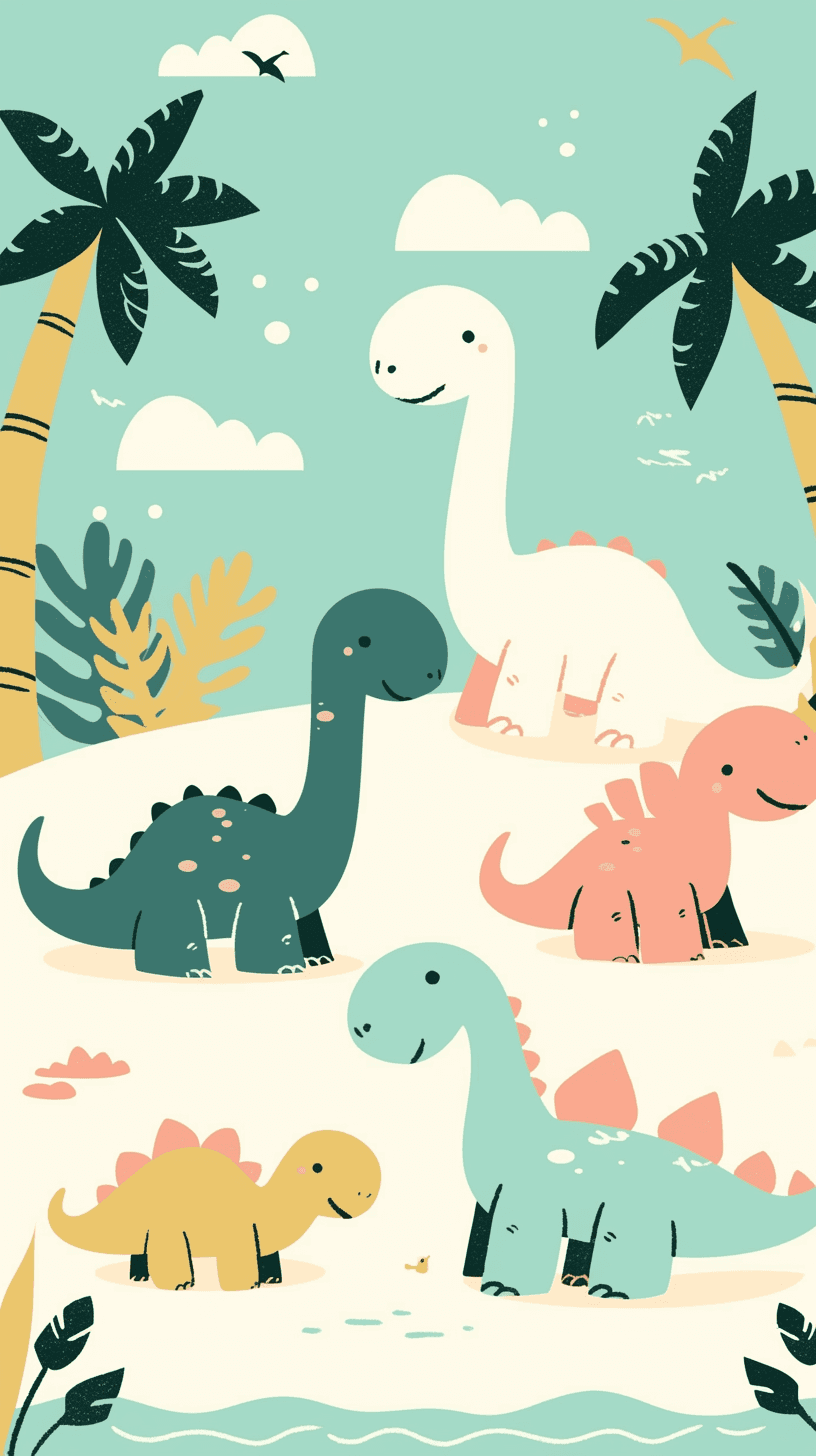 Dinosaur Grow original repeating artwork
