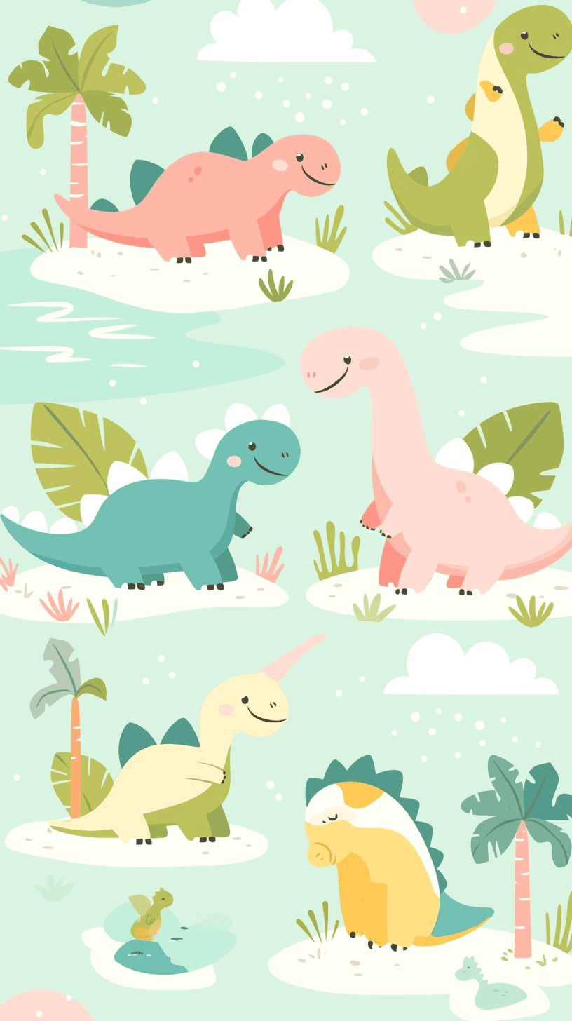 Dinosaur Rise original repeating artwork