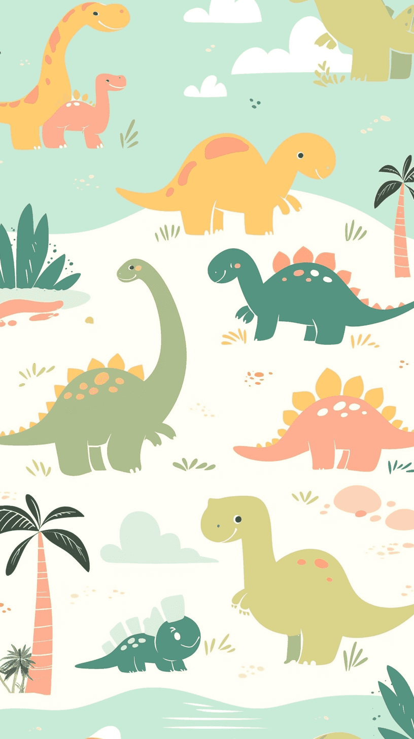 Dinosaur Seek original repeating artwork