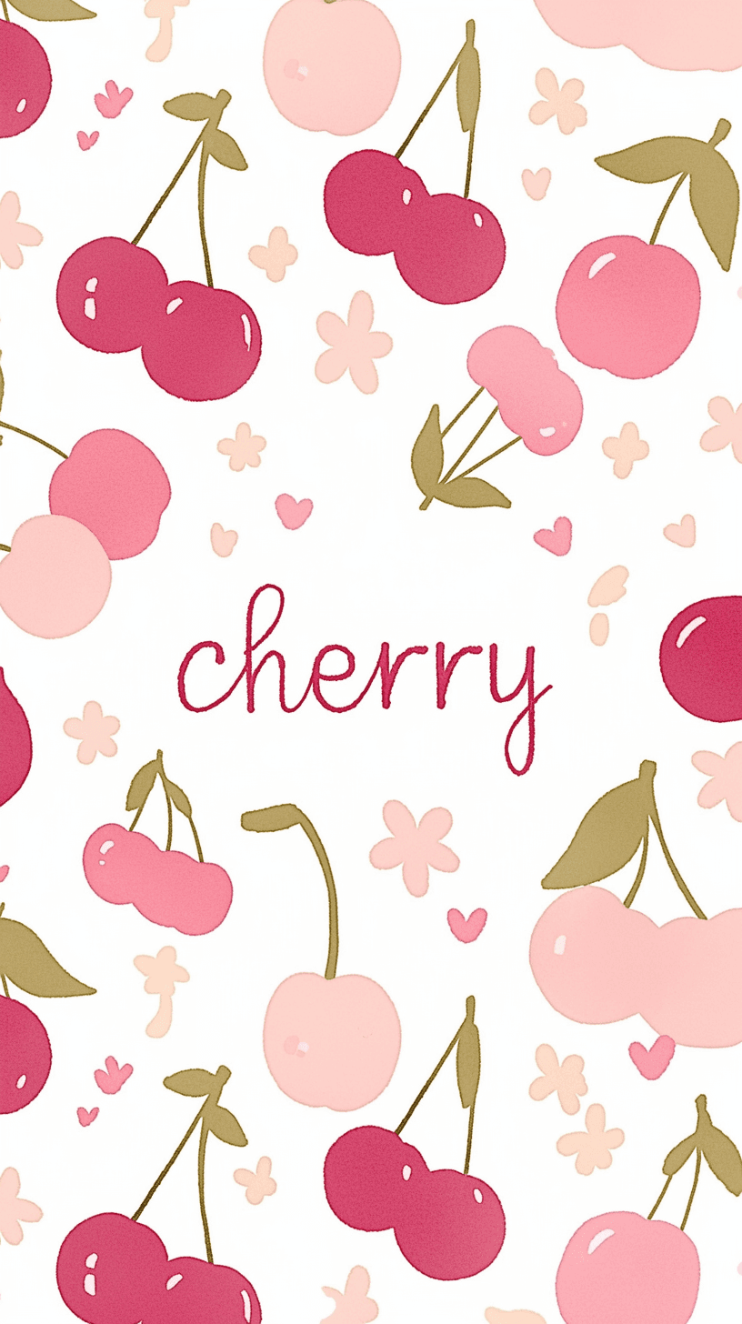 Fresh Cherry Parade original repeating artwork