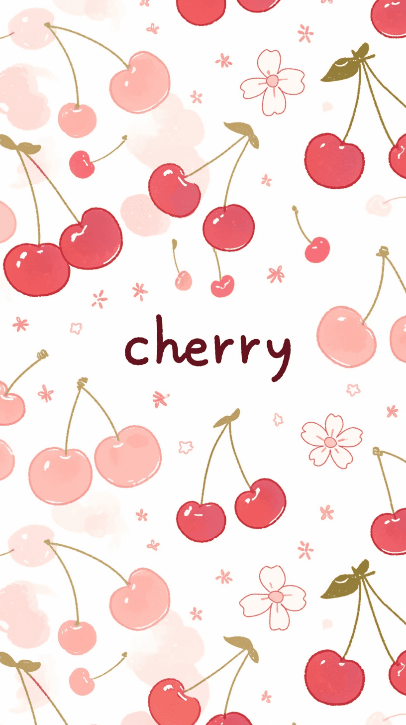 Fresh Cherry Rhythm original repeating artwork