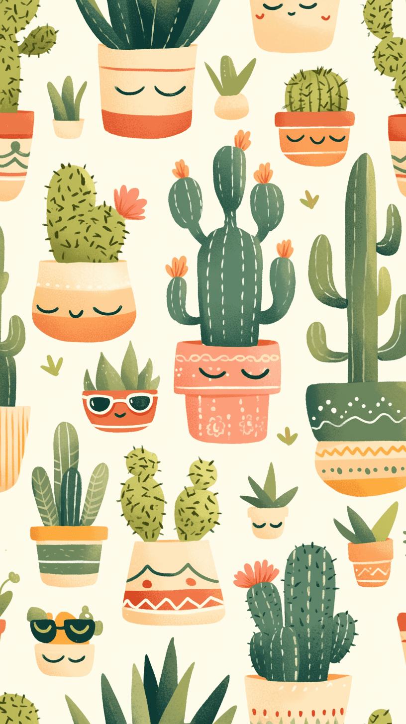 Fresh Cactus Tribe original repeating artwork