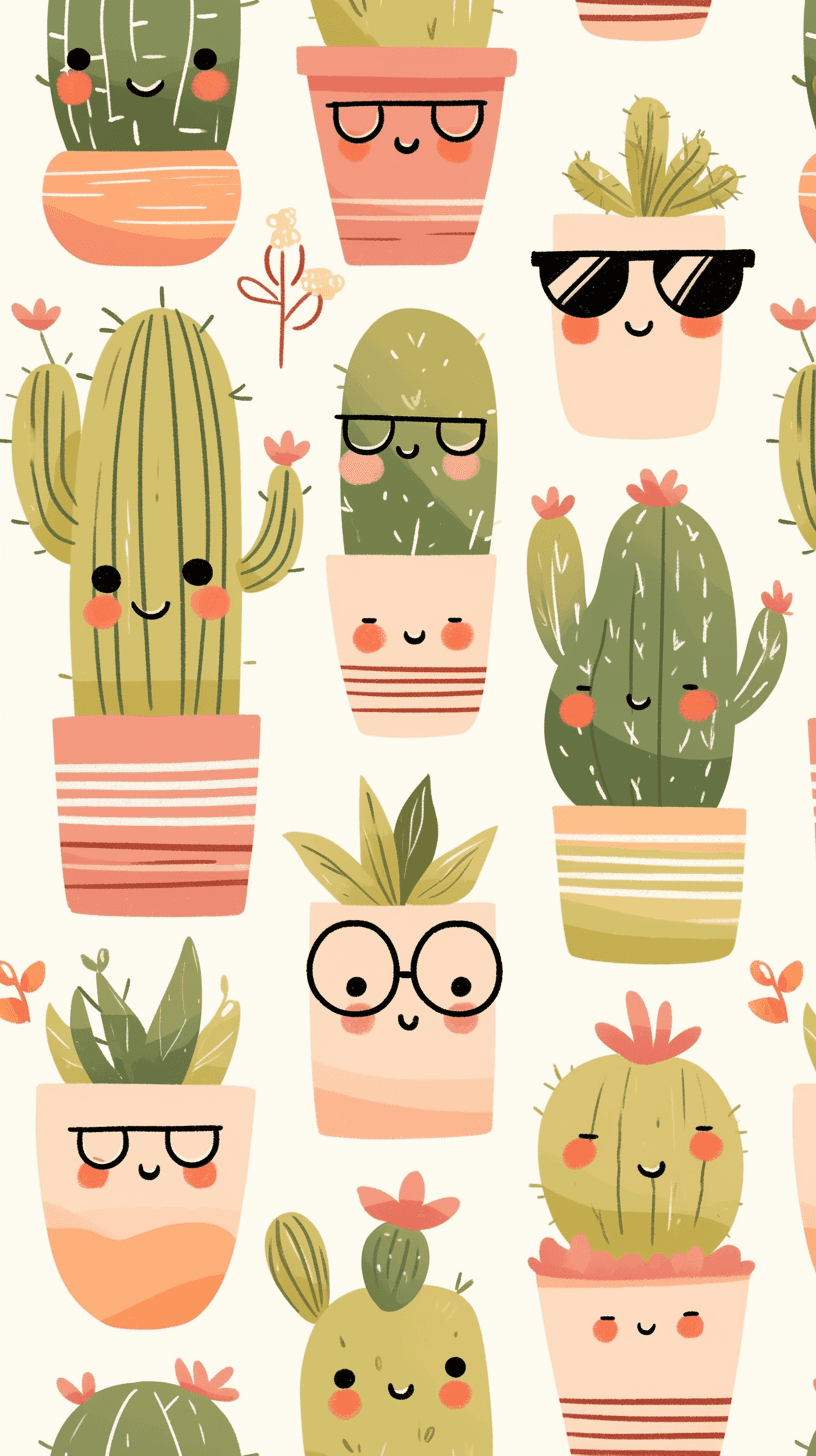 Fresh Cactus Flip original repeating artwork