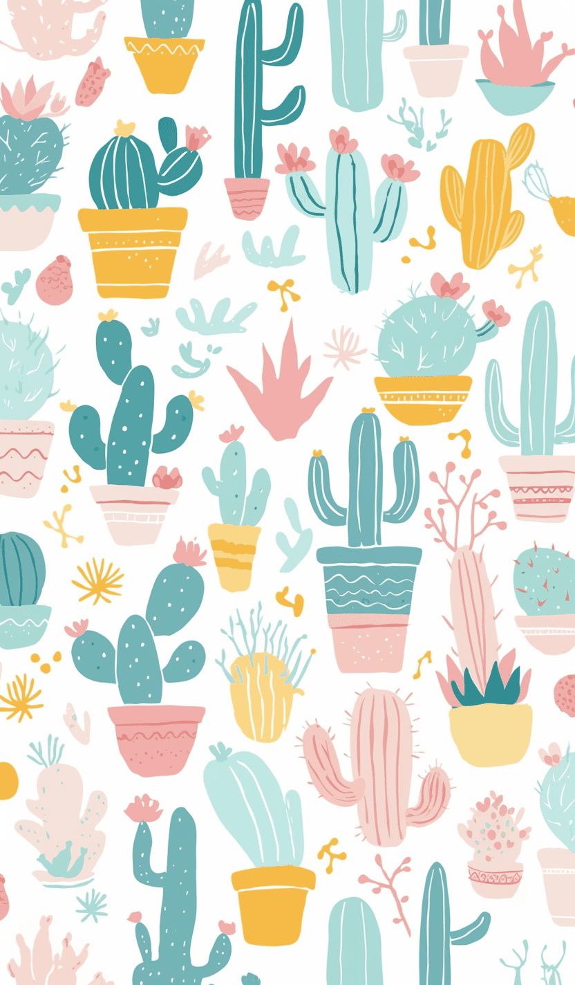 Fresh Cactus Squad original repeating artwork