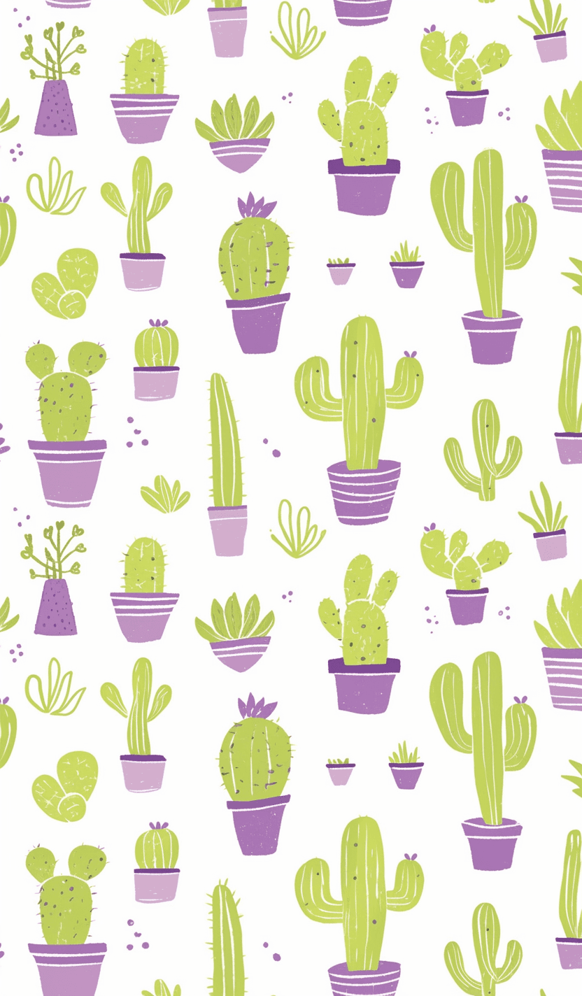 Fresh Cactus Carnival original repeating artwork