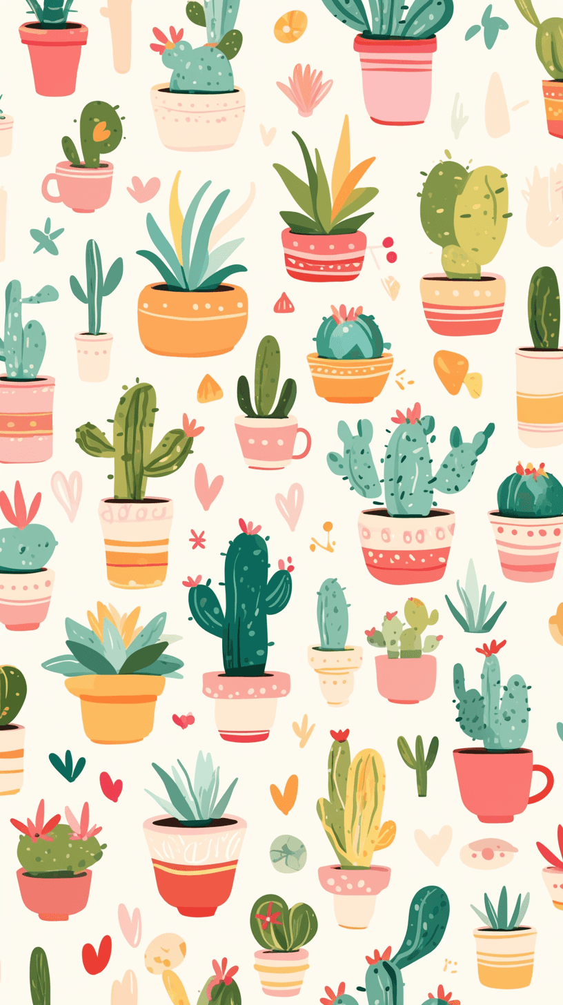 Fresh Cactus Bop original repeating artwork