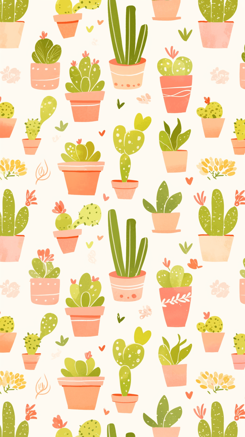 Fresh Cactus Dash original repeating artwork