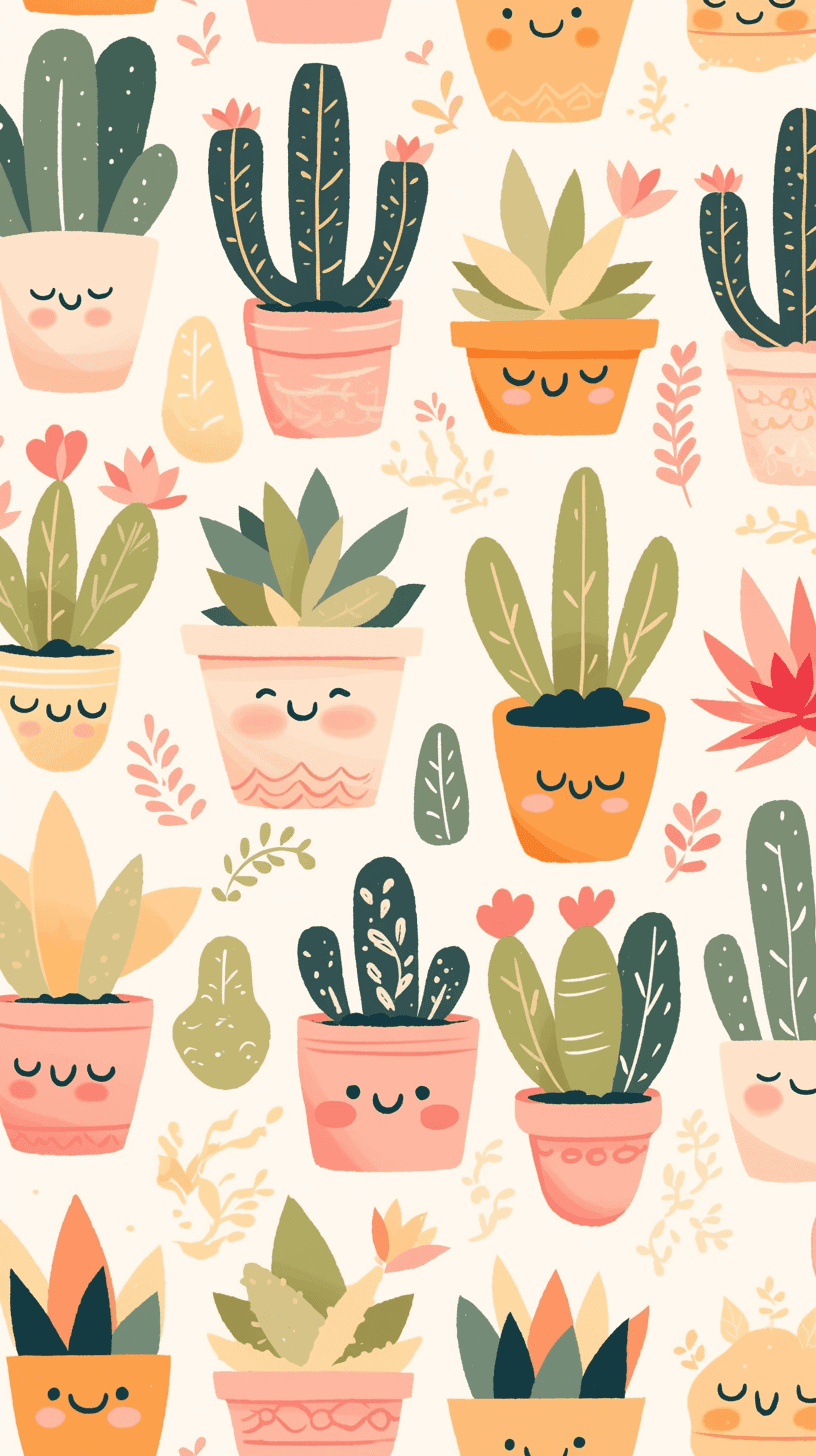 Fresh Cactus original repeating artwork