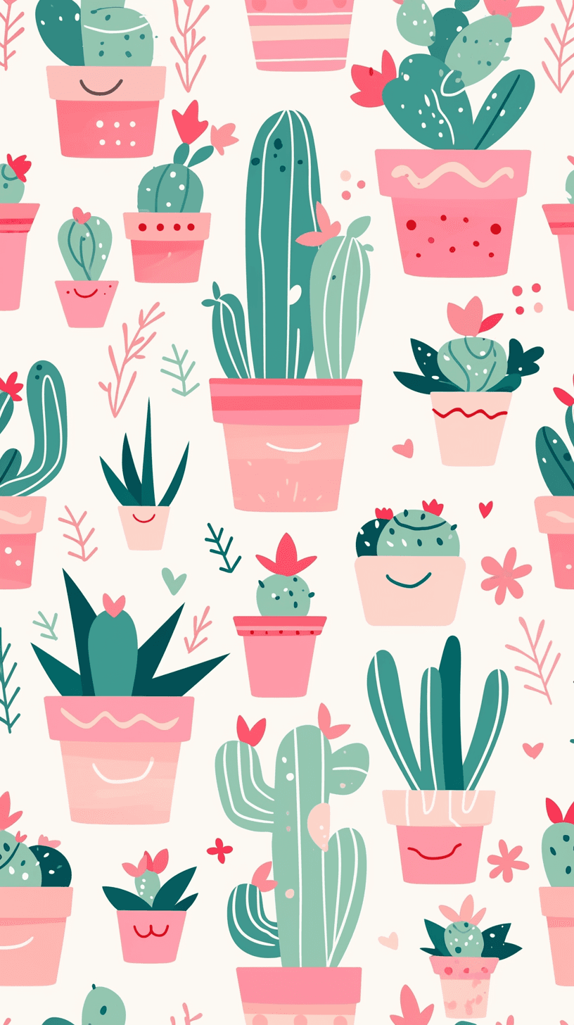 Fresh Cactus Echo original repeating artwork