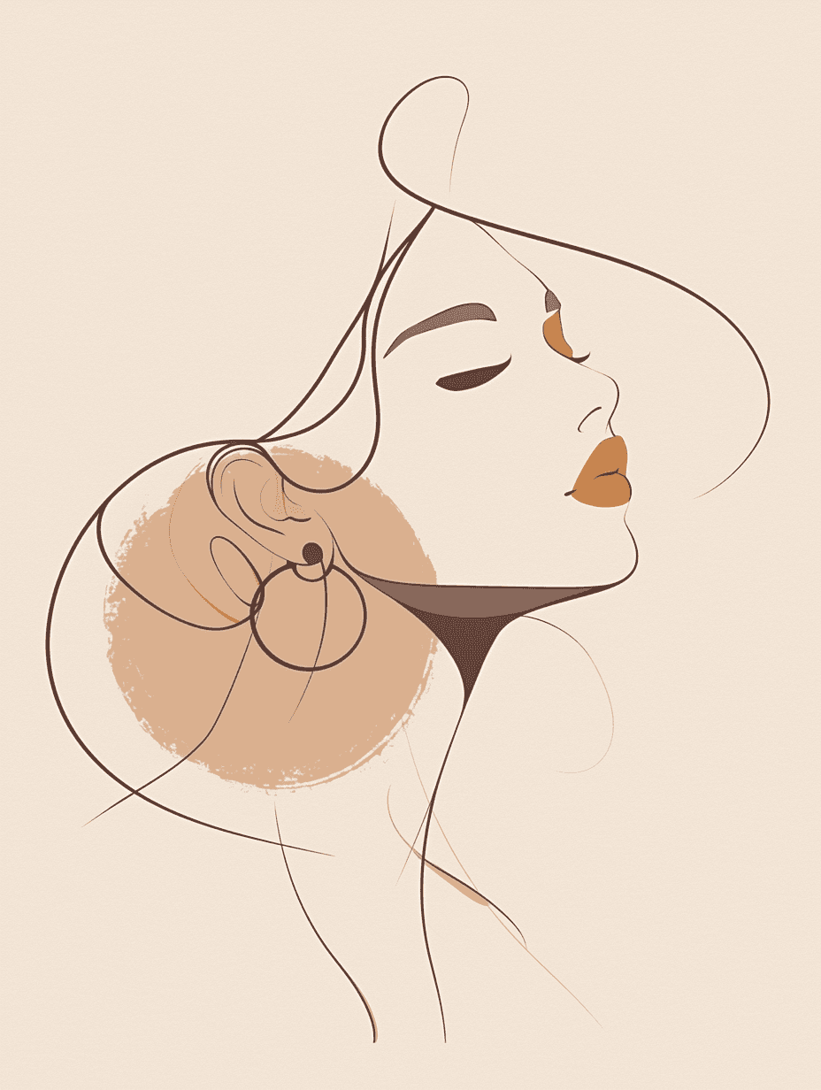 Abstract Figure Golden original repeating artwork