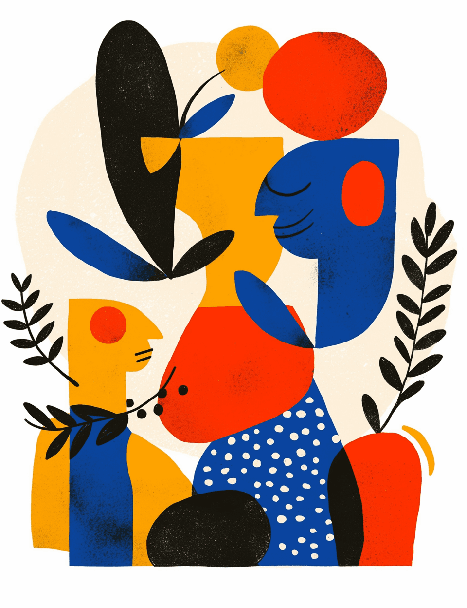 Abstract Figure Trail original repeating artwork