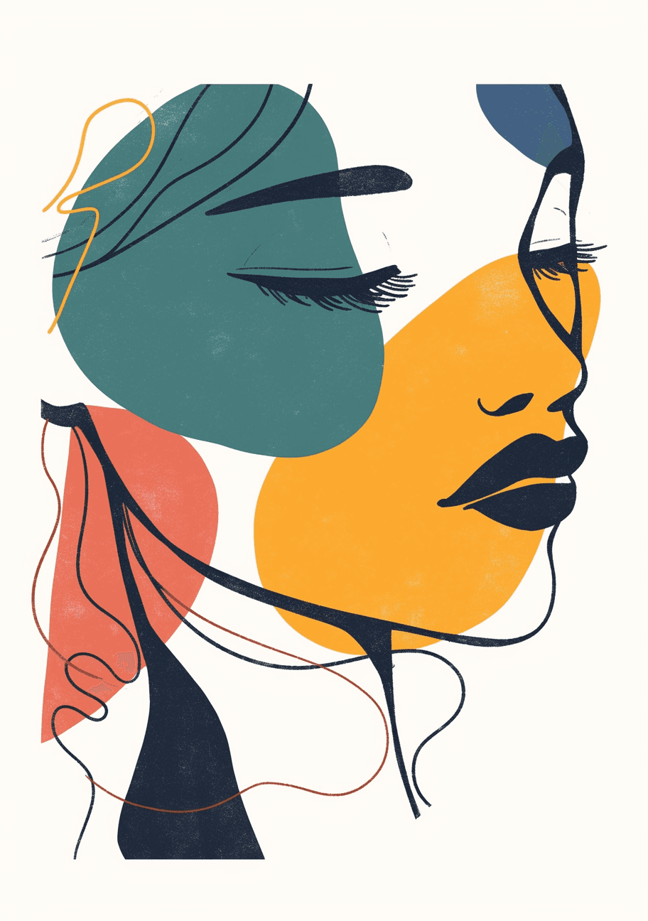Abstract Face 541 original repeating artwork