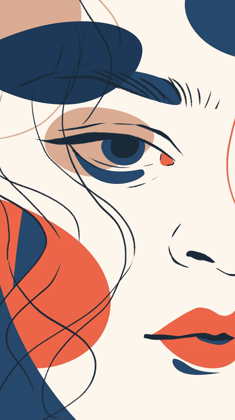 Abstract Face Wander original repeating artwork