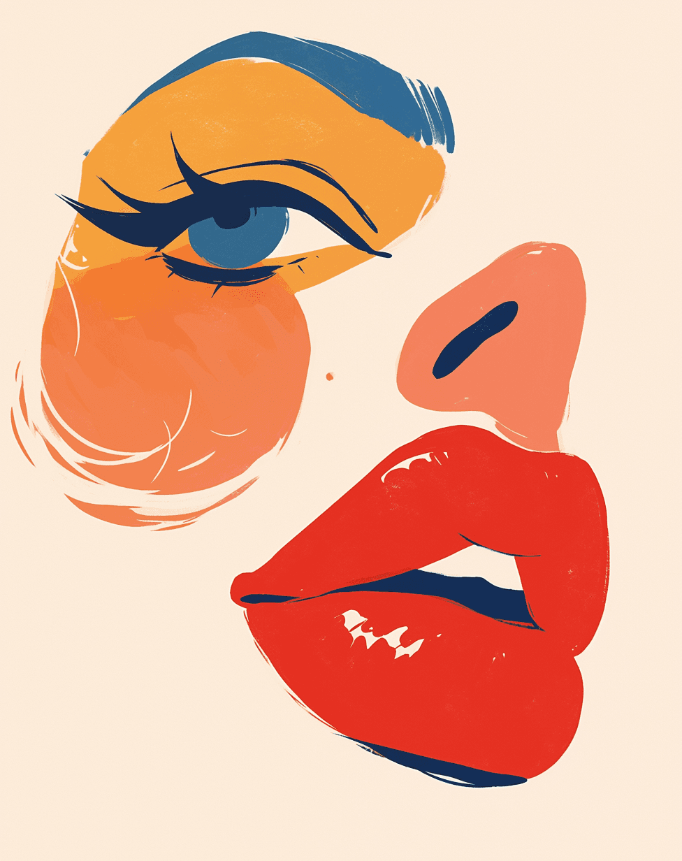 Abstract Face 068 original repeating artwork