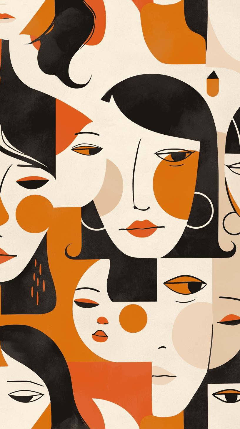 Abstract Face 177 original repeating artwork