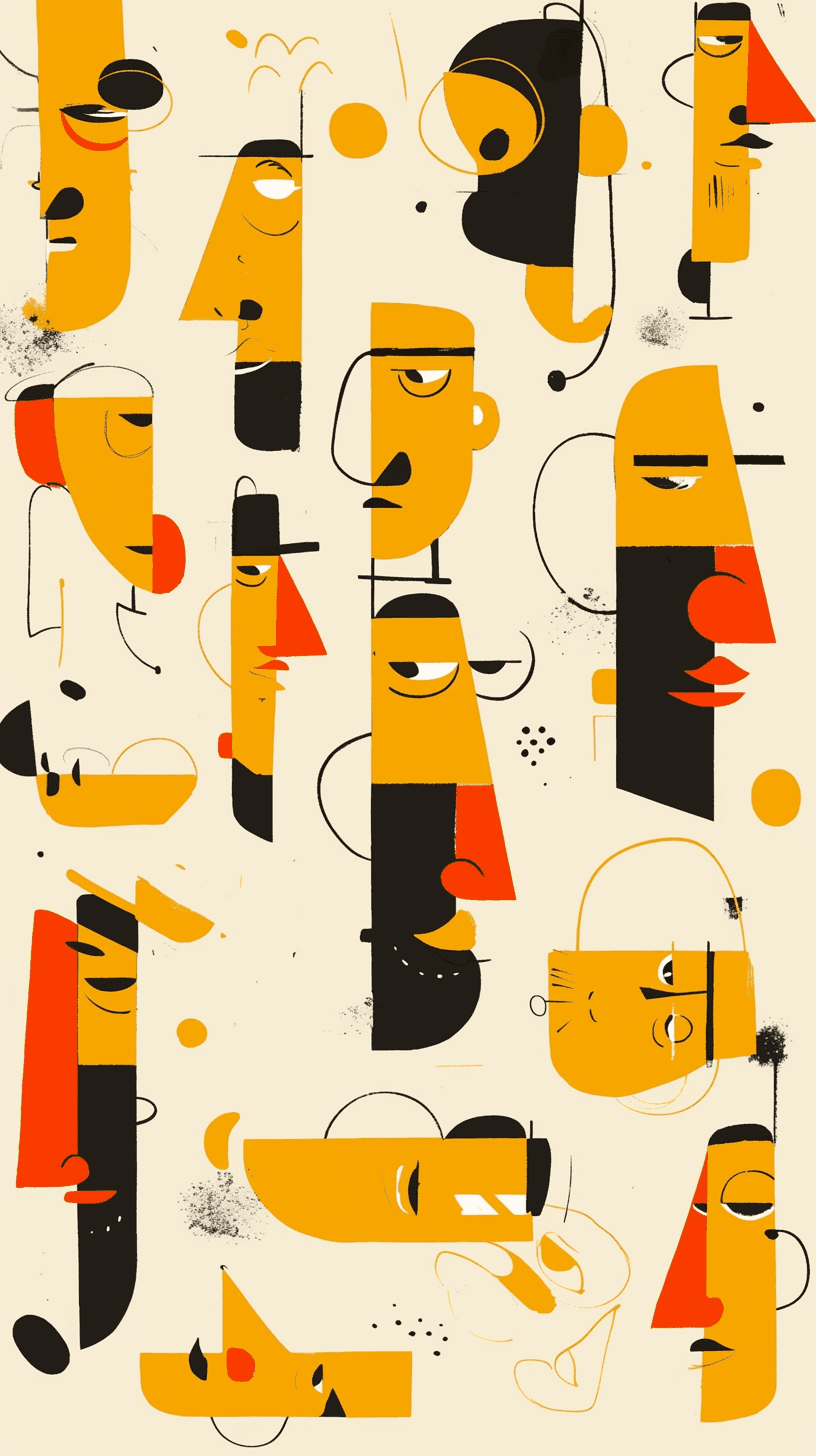 Abstract Face 333 original repeating artwork