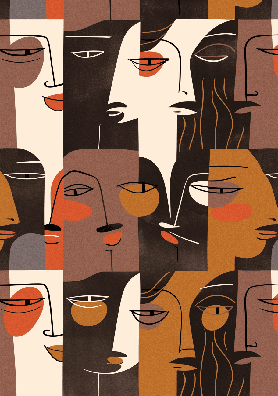 Abstract Face 201 original repeating artwork