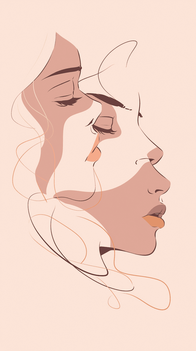 Abstract Face Bop original repeating artwork