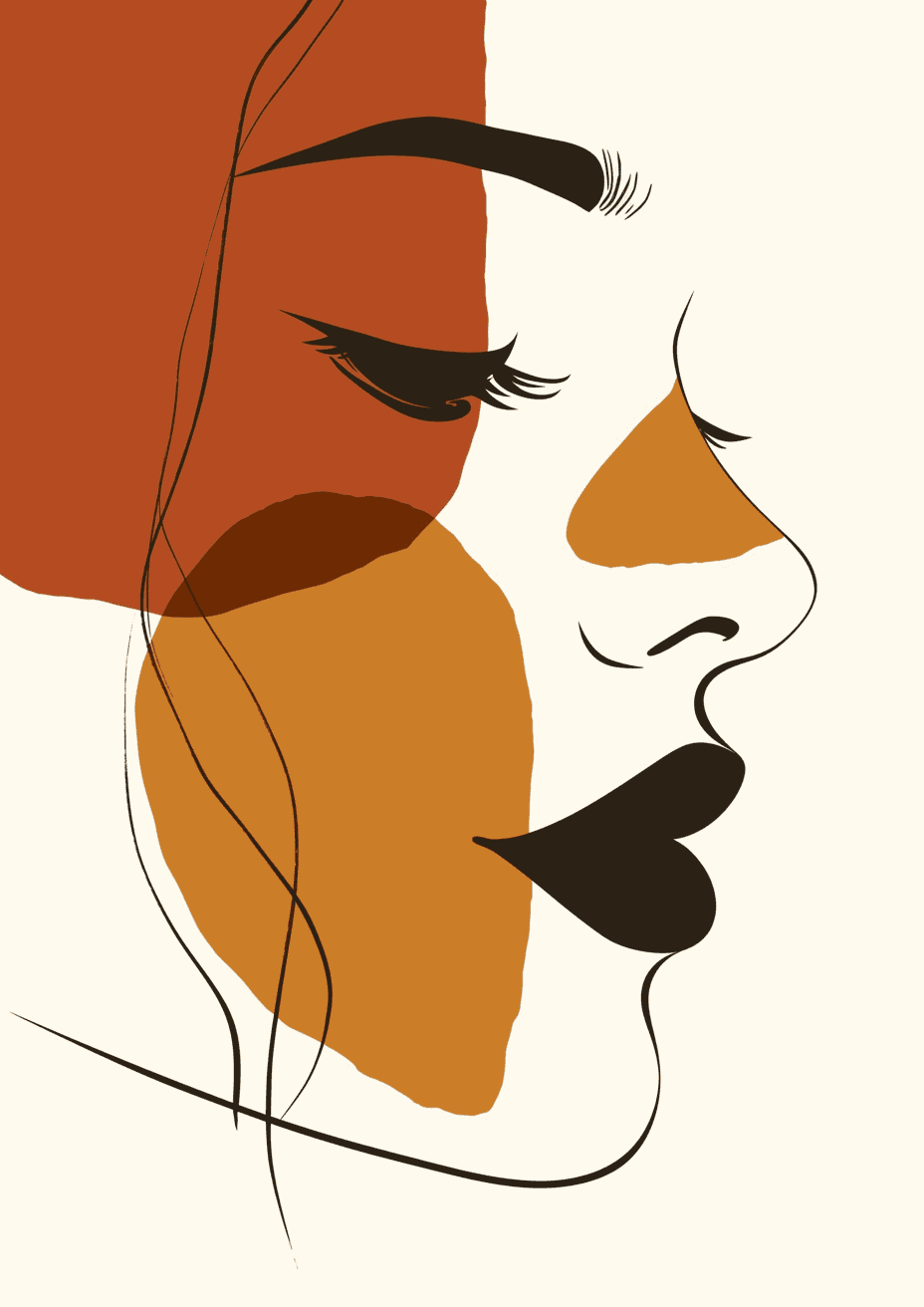 Abstract Face Morning original repeating artwork