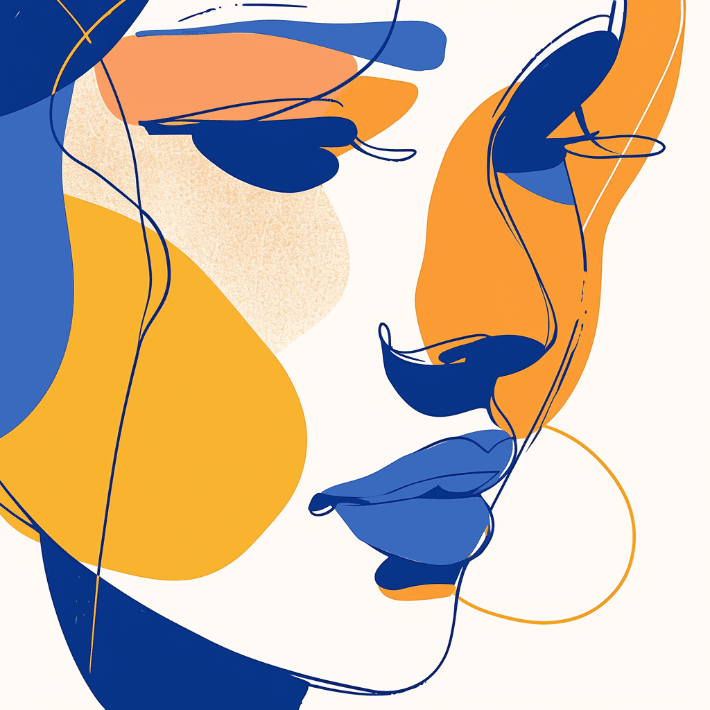 Abstract Figure Evening original repeating artwork