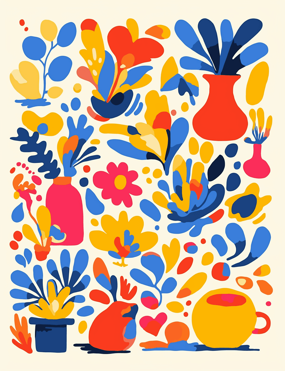 Abstract Blossom Pals original repeating artwork