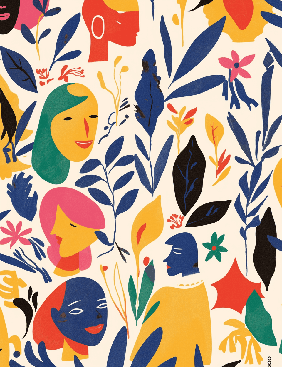 Abstract Blossom Squad original repeating artwork
