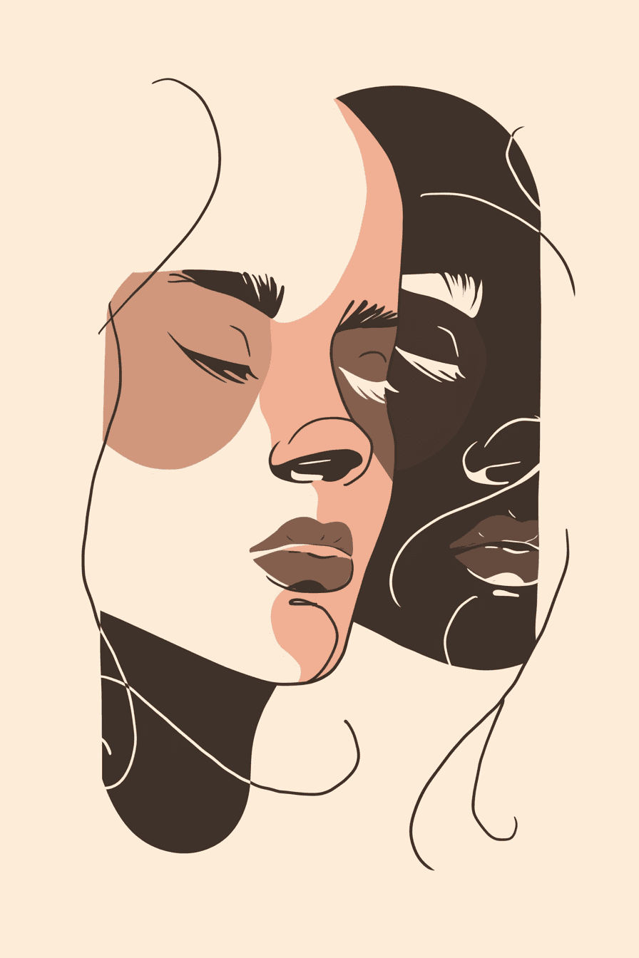 Abstract Face 176 original repeating artwork