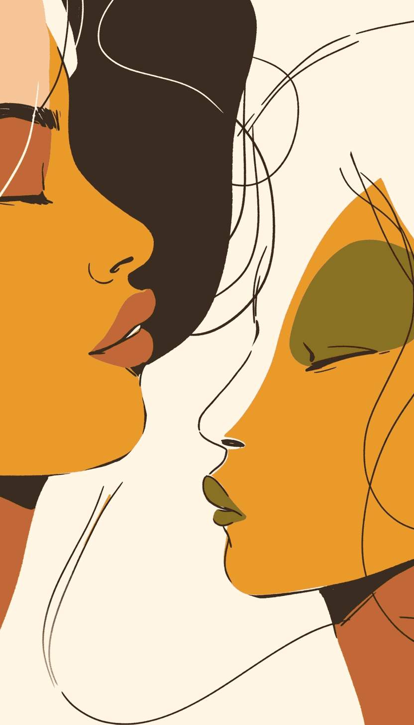 Abstract Face Duo original repeating artwork