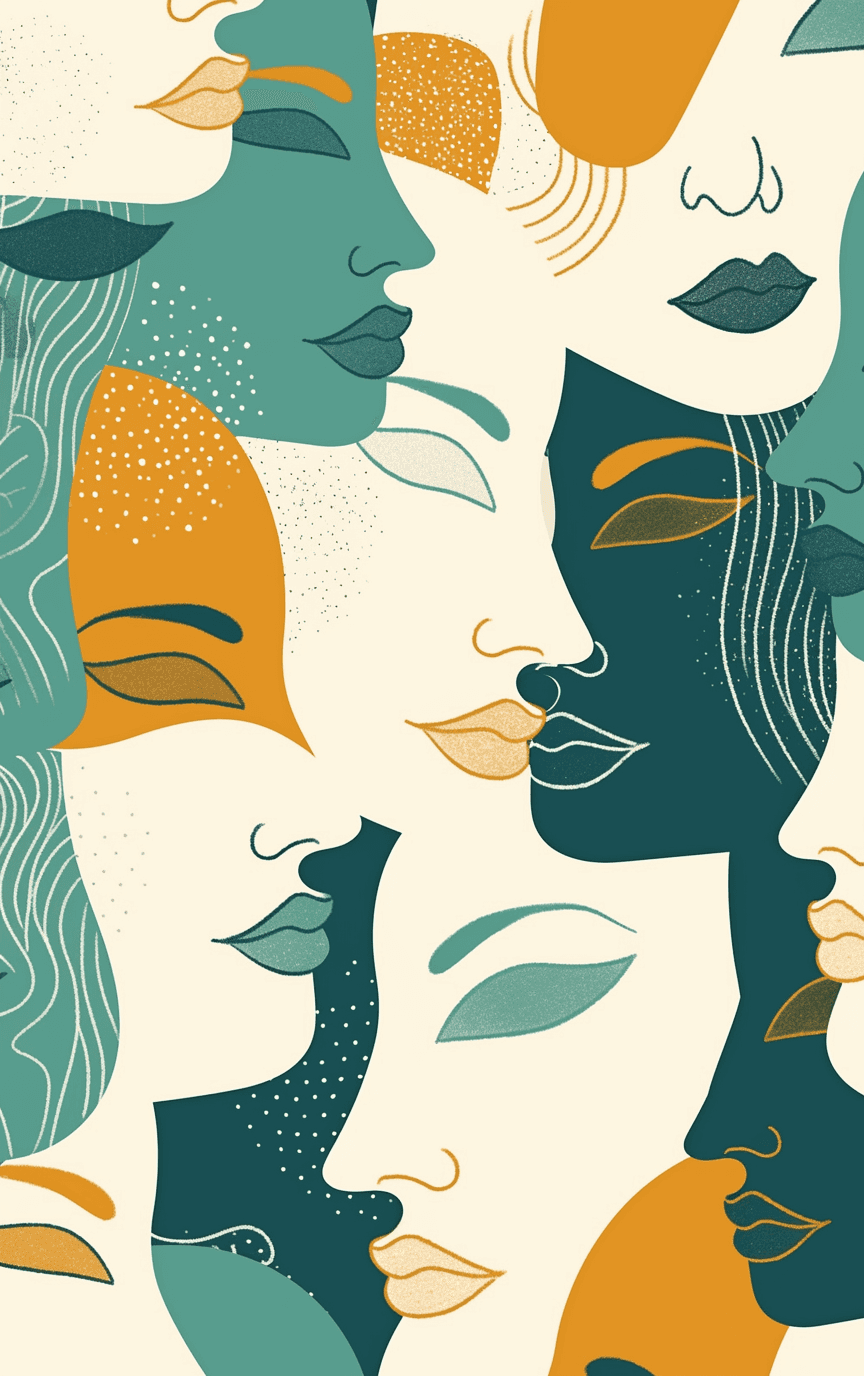 Abstract Face 487 original repeating artwork