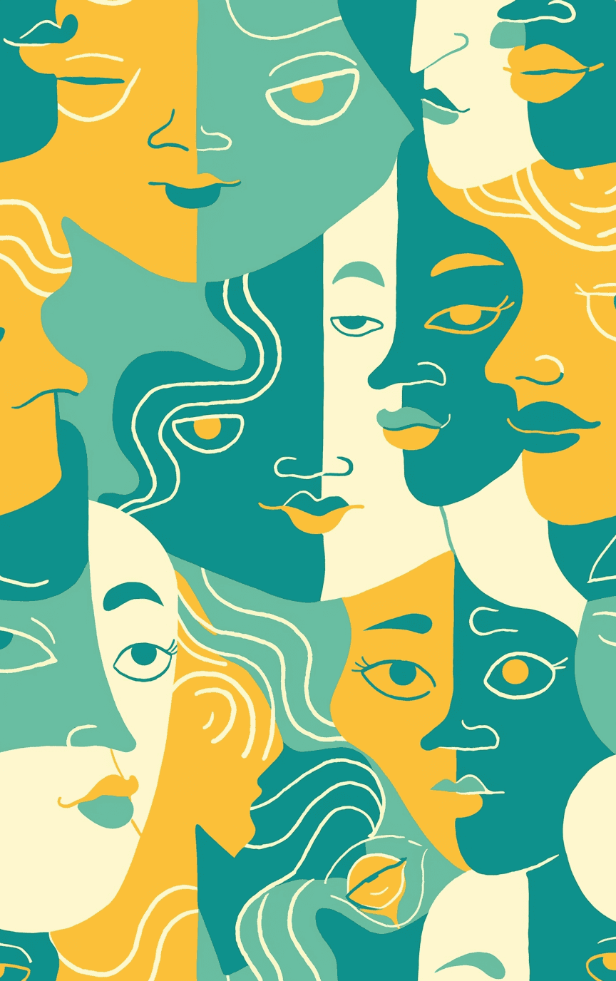 Abstract Face 647 original repeating artwork