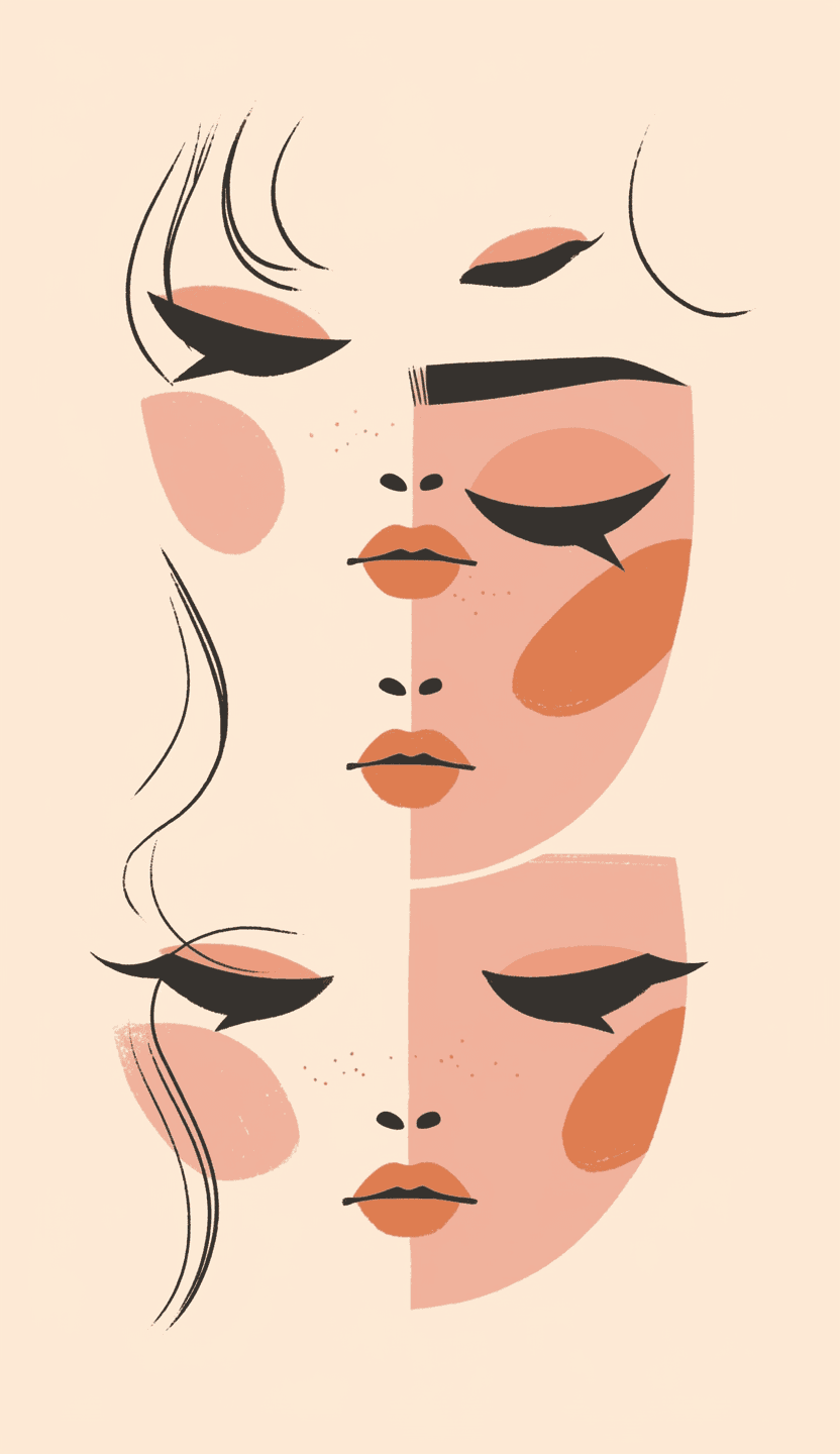 Abstract Face 589 original repeating artwork