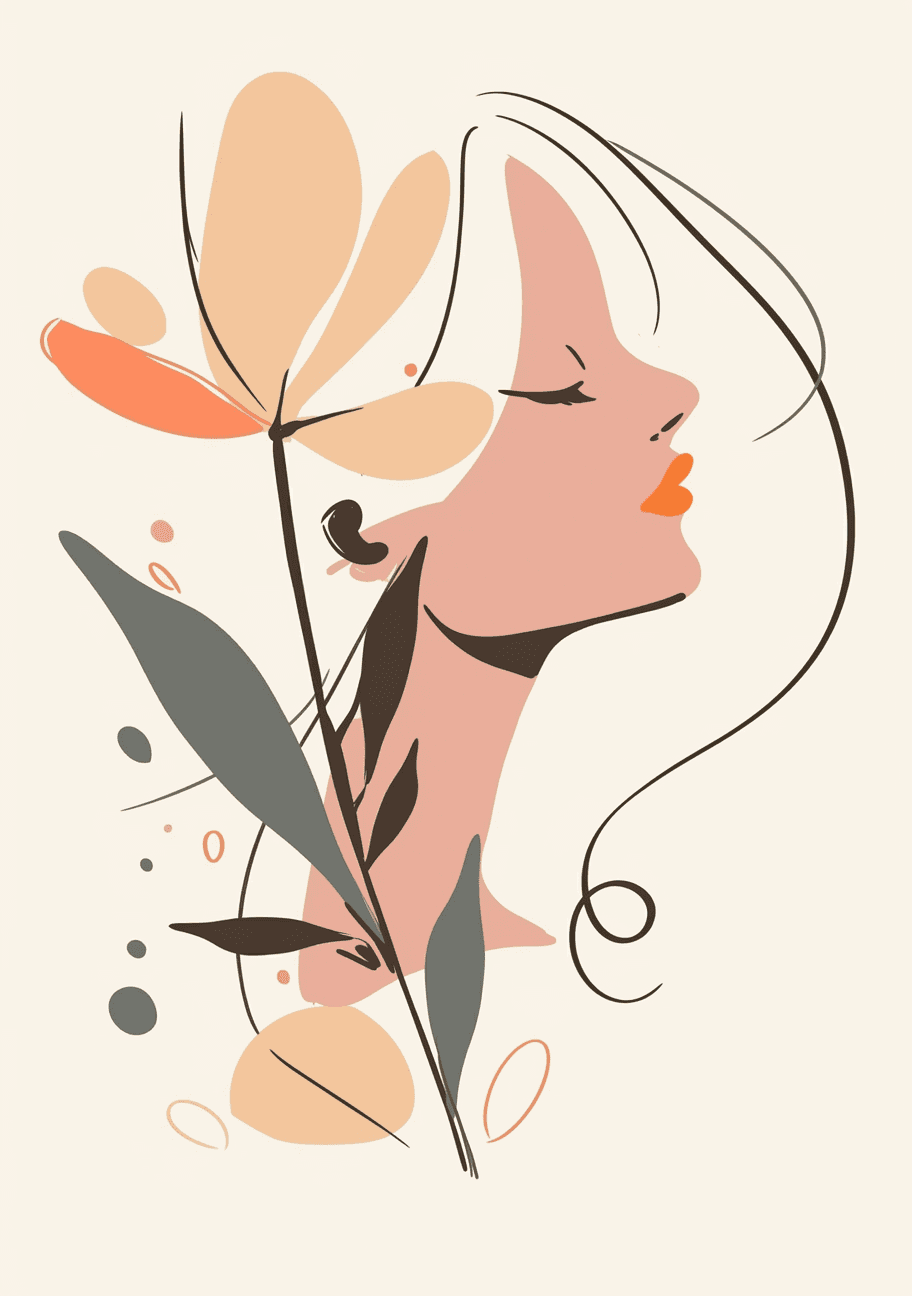 Abstract Face original repeating artwork
