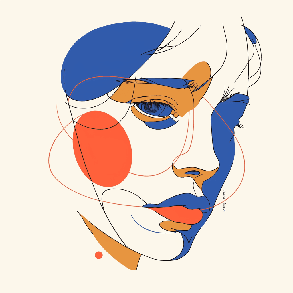 Abstract Face 232 original repeating artwork