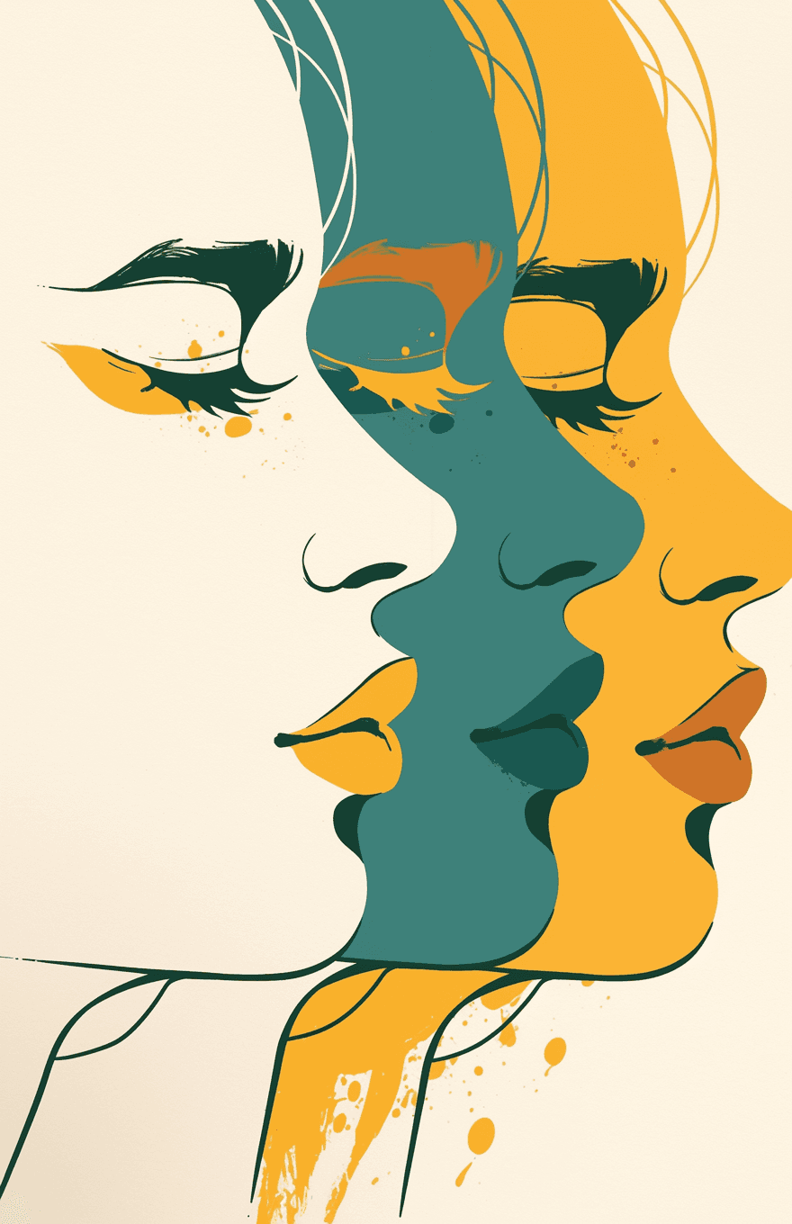 Abstract Face Echo original repeating artwork