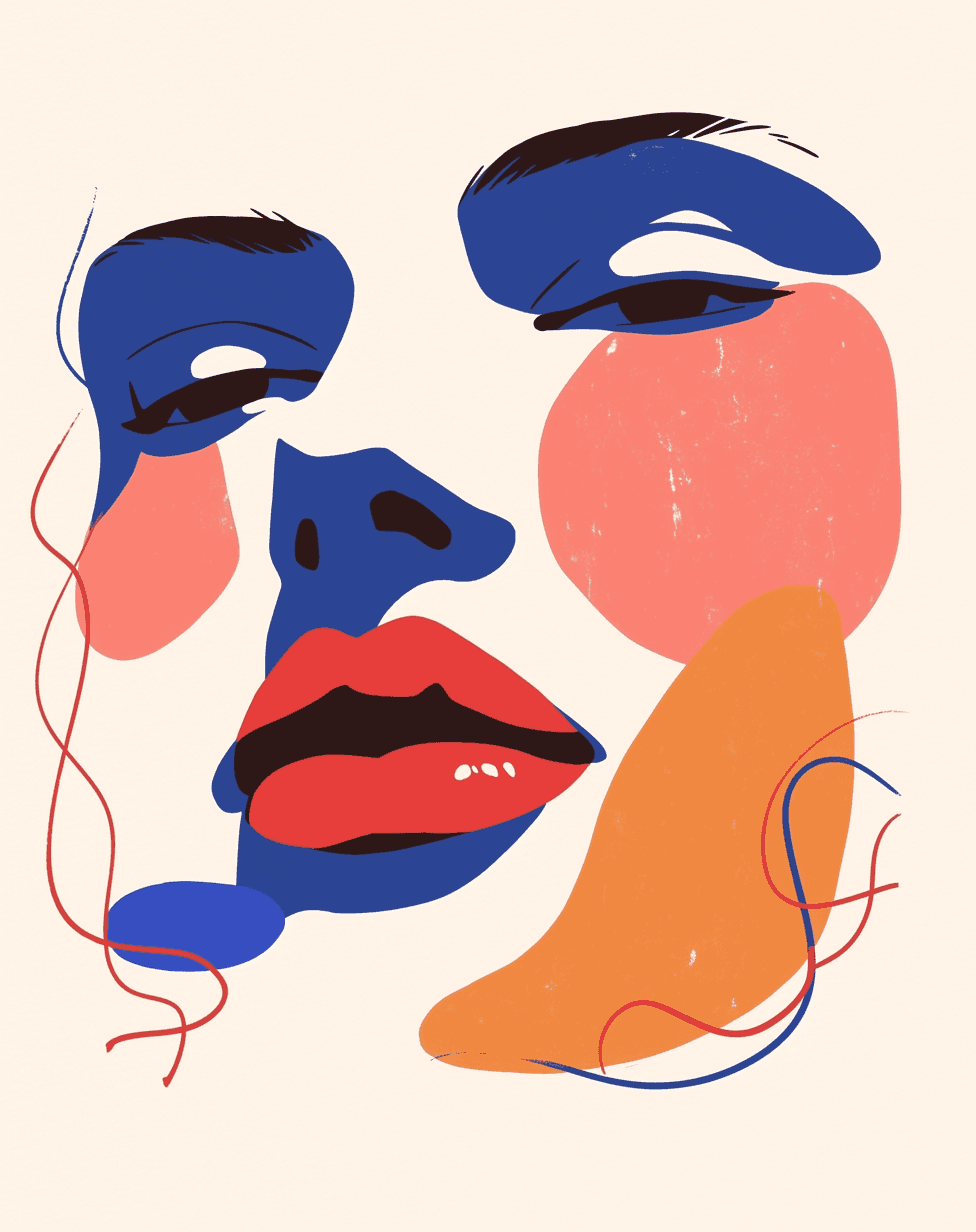 Abstract Face Squad original repeating artwork