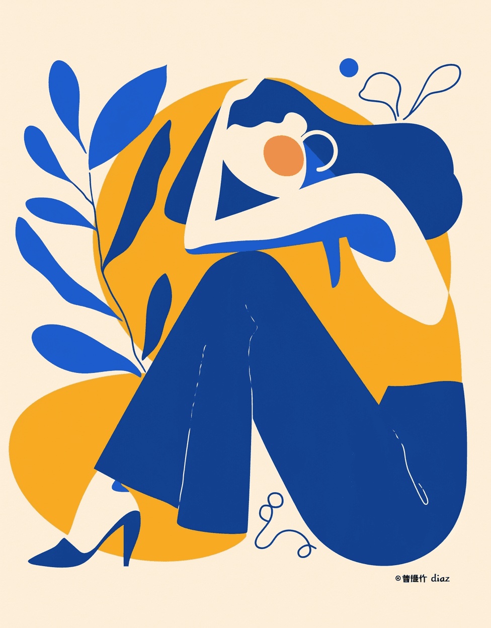 Woman Rise original repeating artwork