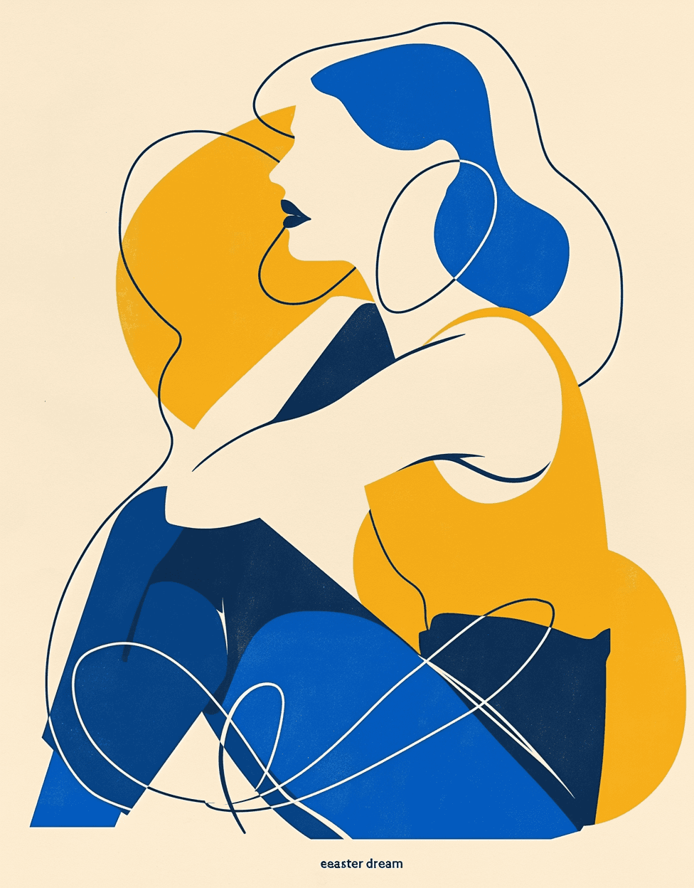 Woman Flip original repeating artwork