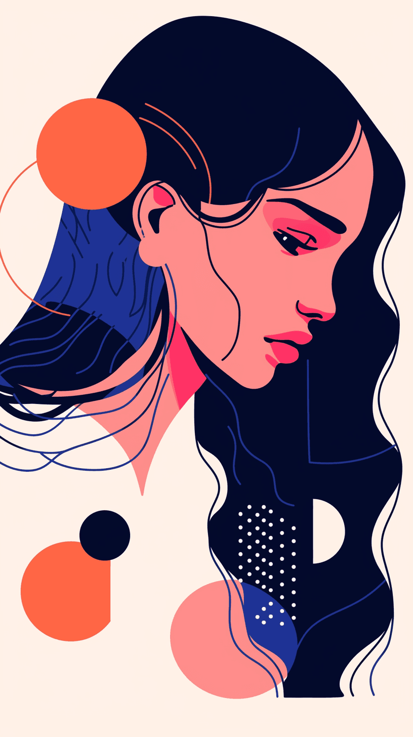 Woman Sunlit original repeating artwork