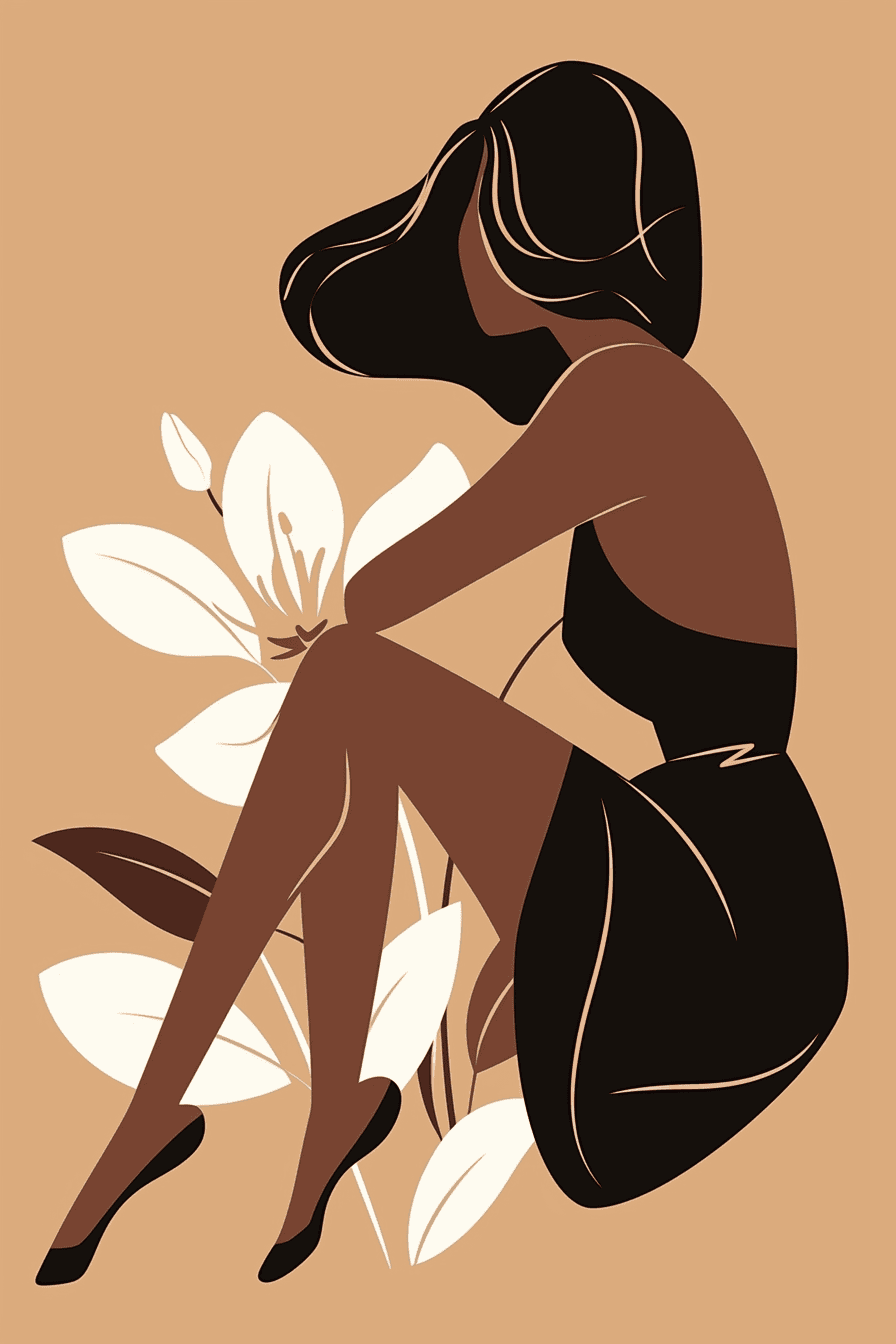 Woman Picnic original repeating artwork