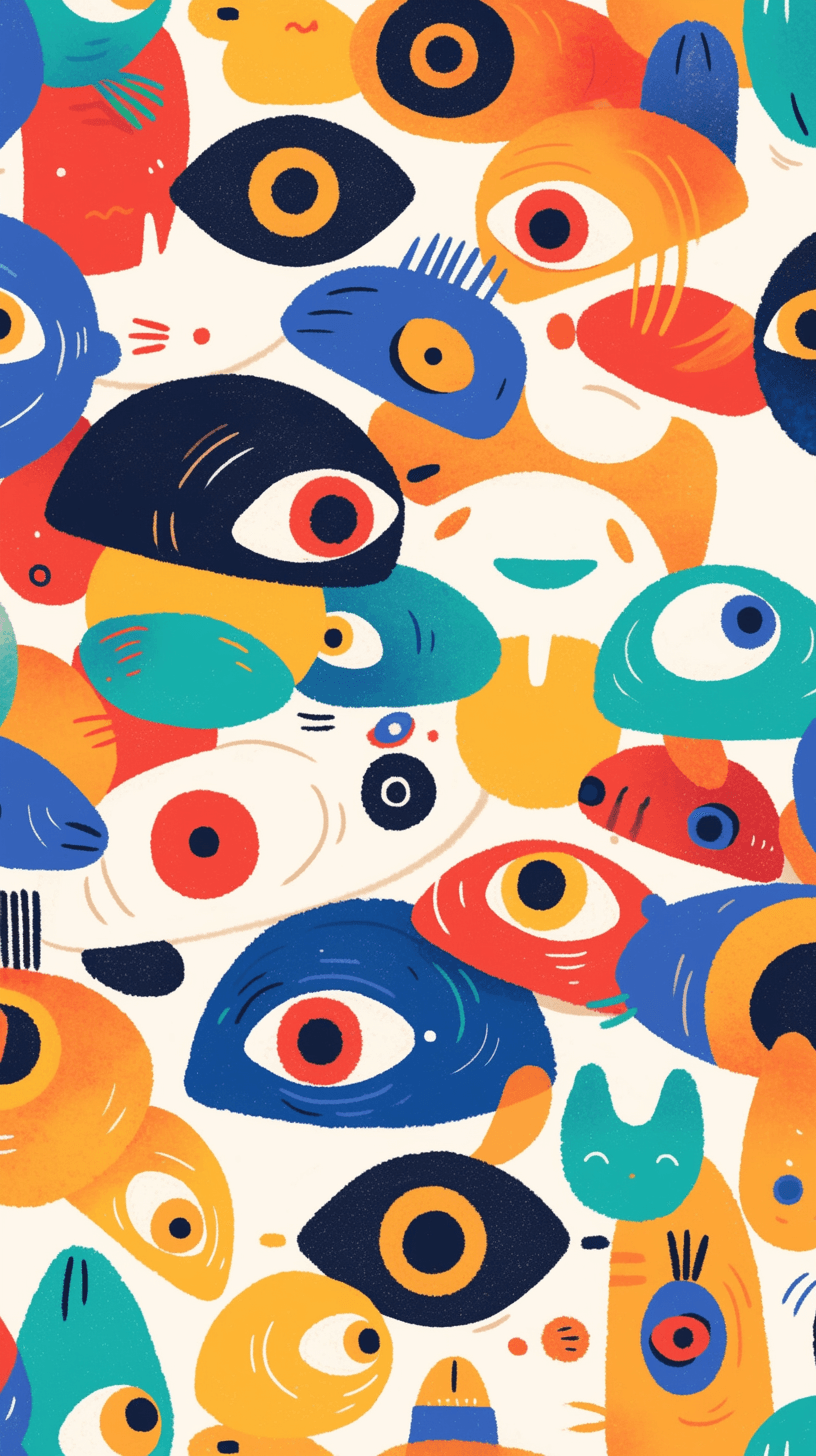 Abstract Eye Glow original repeating artwork